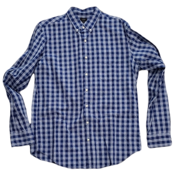 J. Crew Other - J. Crew Blue Cotton Gingham Button Down Shirt LT